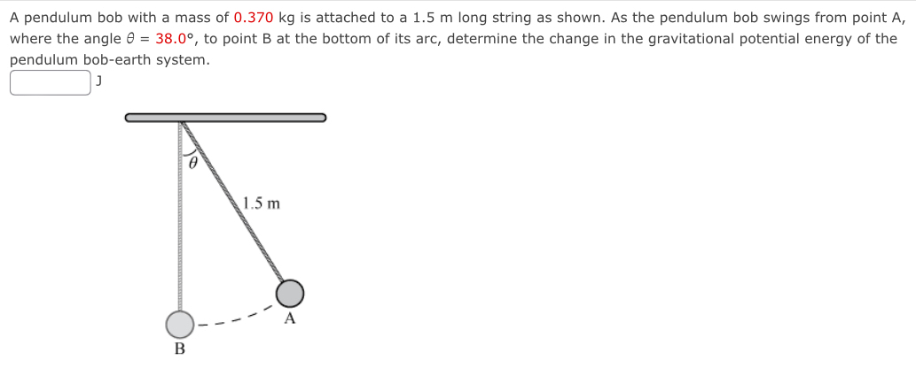 Solved A pendulum bob with a mass of 0.370kg ﻿is attached to | Chegg.com