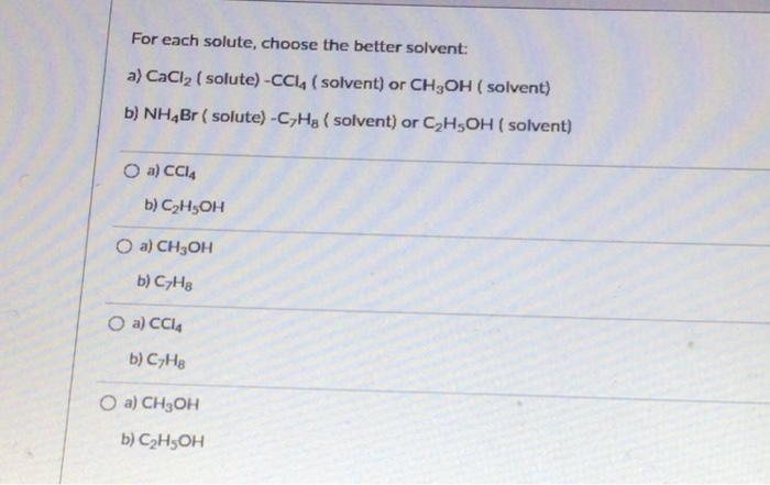 Solved 5.5 For each pair of compounds listed choose the one