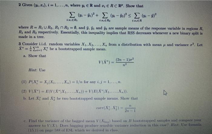 Solved 2 Given W T I 1 N Where R And R Erc R Chegg Com