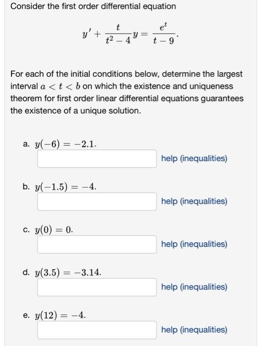 [solved] Consider The First Order Differential Equation Y