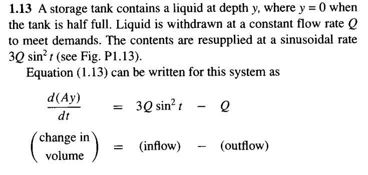Solved 1.13 ﻿A storage tank contains a liquid at depth y, | Chegg.com