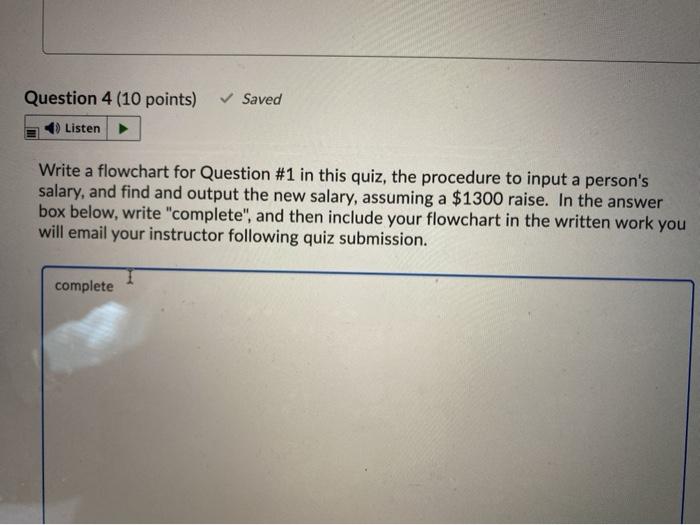 Solved Question 4 (10 points) Saved Listen Write a | Chegg.com