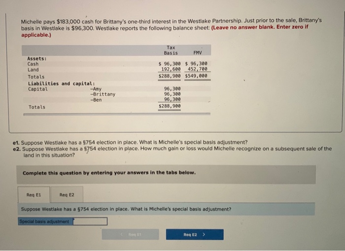 Solved Michelle pays 183,000 cash for Brittany's