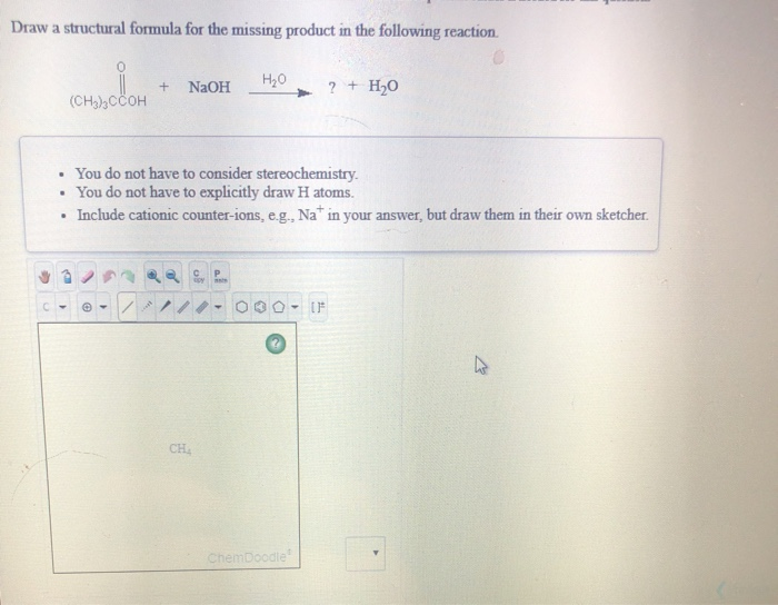 Solved Draw a structural formula for the missing product in | Chegg.com