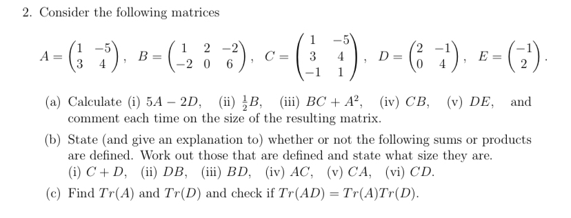 Solved Consider the following | Chegg.com