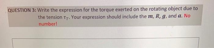 Solved QUESTION 3: Write the expression for the torque | Chegg.com