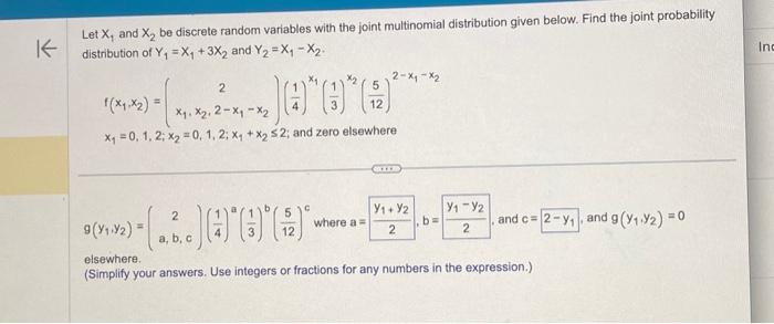 Solved Let X1 And X2 Be Discrete Random Variables With The | Chegg.com