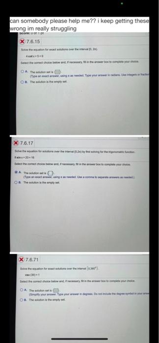 Solved can somebody please help me?? i keep getting these | Chegg.com