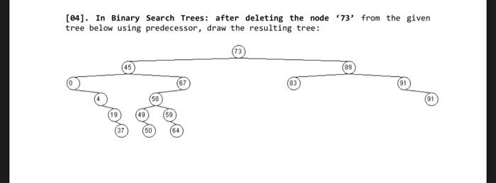 Solved [04]. In Binary Search Trees: after deleting the node | Chegg.com