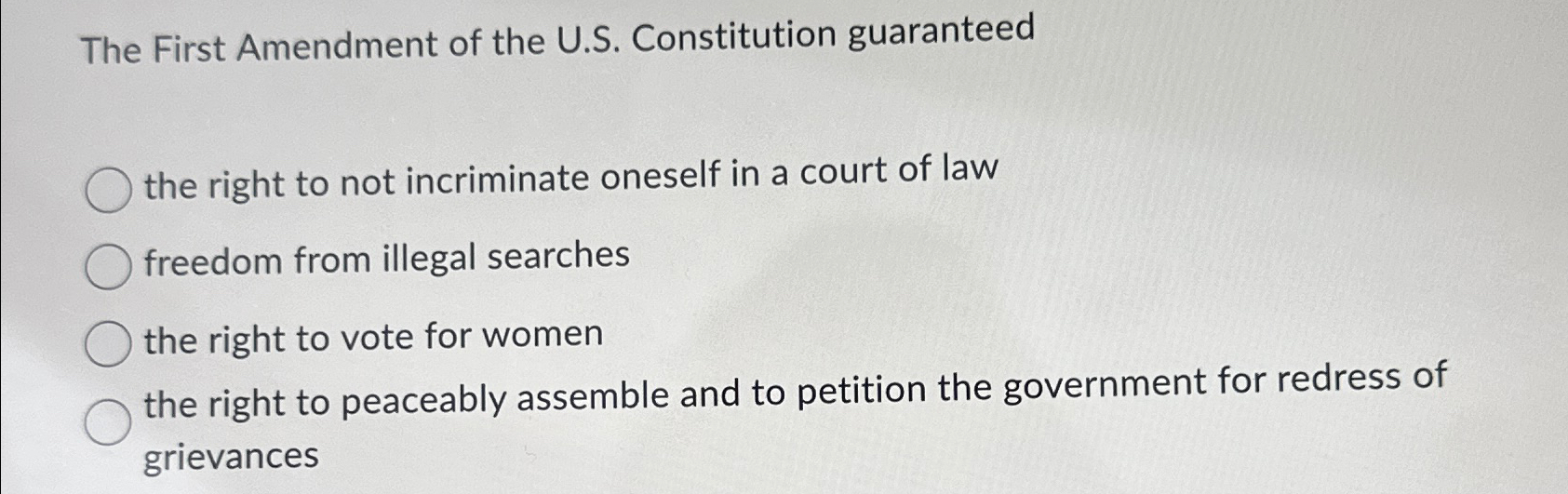 Solved The First Amendment of the U.S. ﻿Constitution | Chegg.com