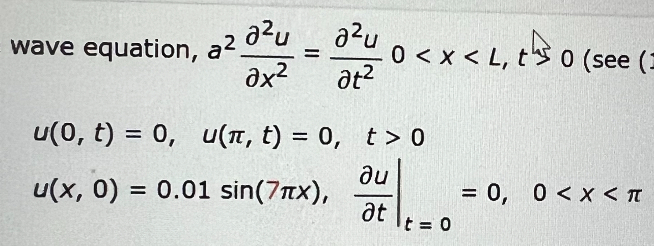 Solved wave equation, | Chegg.com