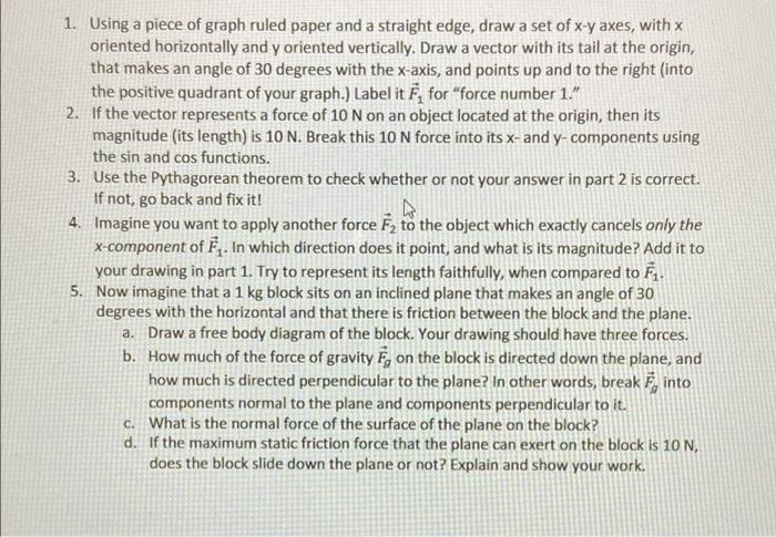 Solved 1. Using a piece of graph ruled paper and a straight | Chegg.com