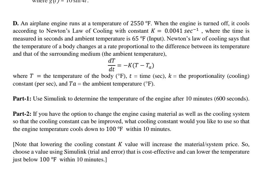 Solved D. An airplane engine runs at a temperature of | Chegg.com