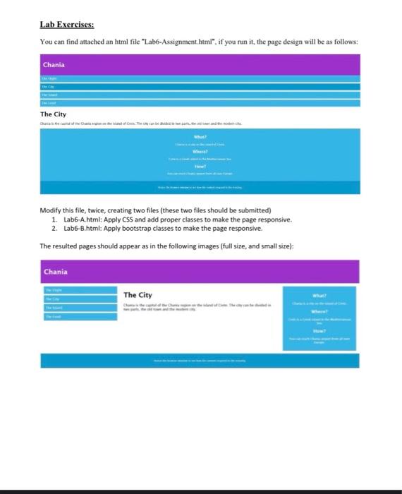 Solved Lab Exercises: You Can Find Attached An Html File | Chegg.com