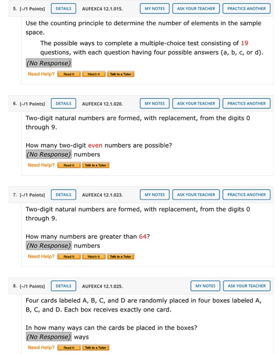 Solved DETAILS 5. (-/1 Points) AUFEXC4 12.1.015. MY NOTES | Chegg.com