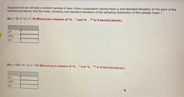 Solved Suppose that we will take a random sample of size n | Chegg.com