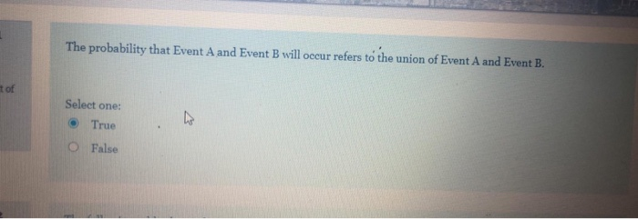 Solved The probability that Event A and Event B will occur | Chegg.com