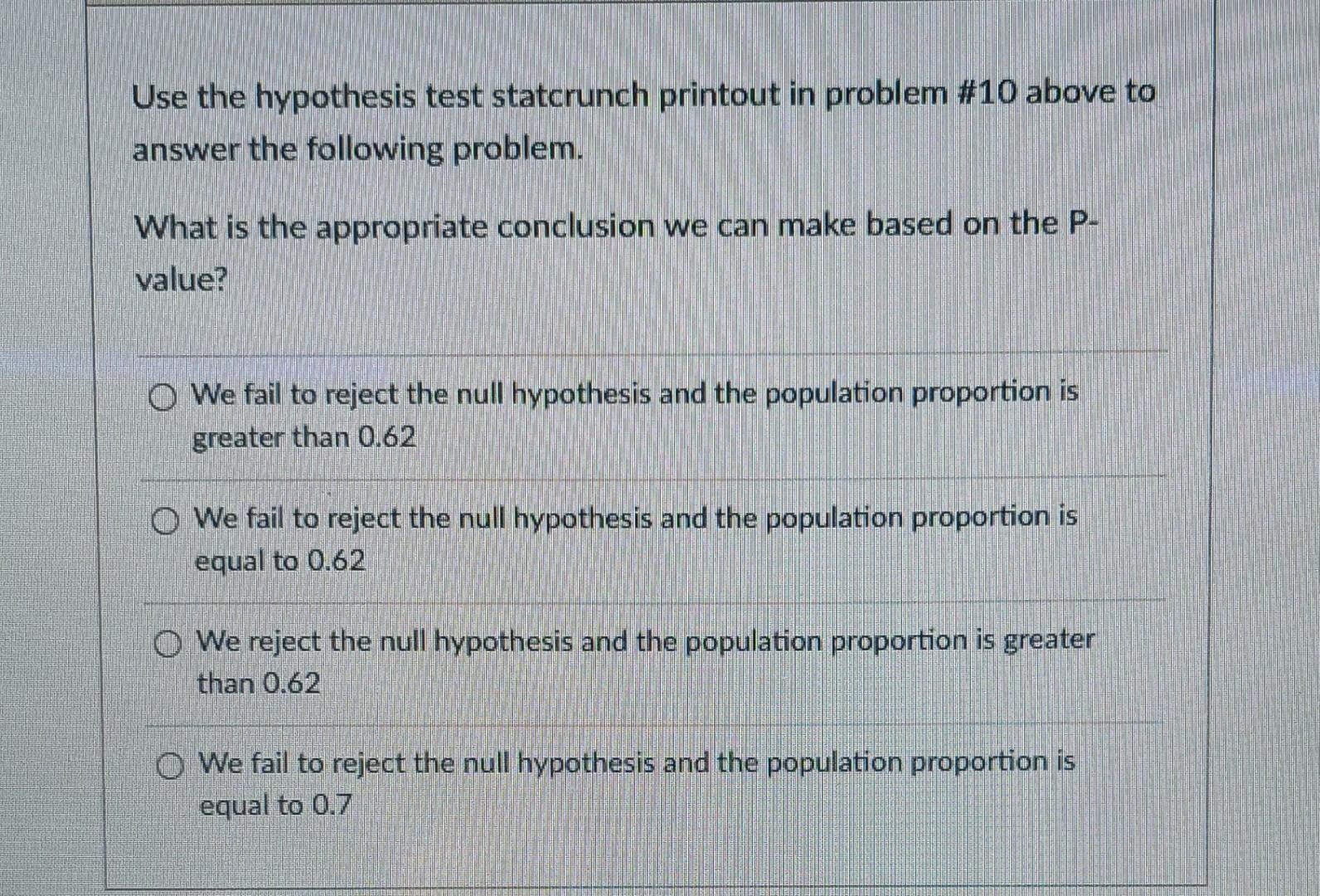 how to make a hypothesis test in statcrunch