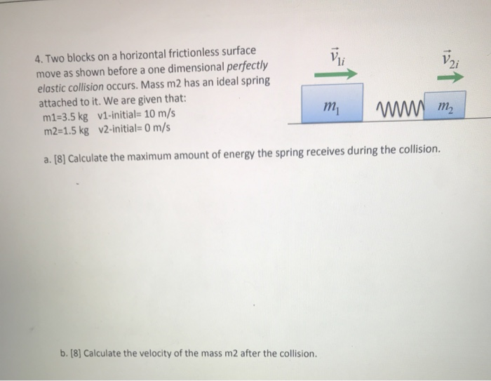 Solved 4. Two Blocks On A Horizontal Frictionless Surface | Chegg.com