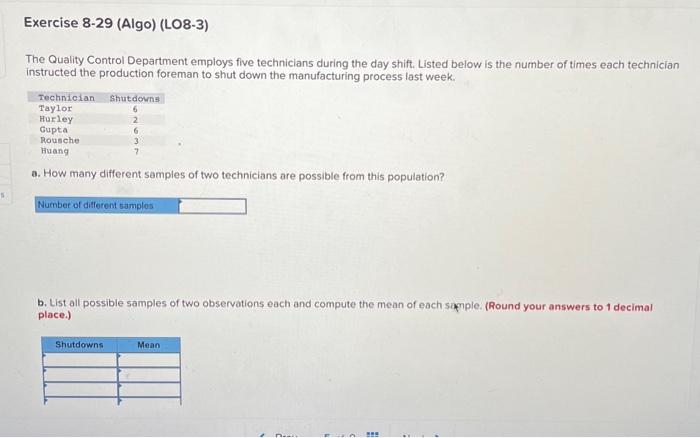 Solved The Quality Control Department employs five | Chegg.com