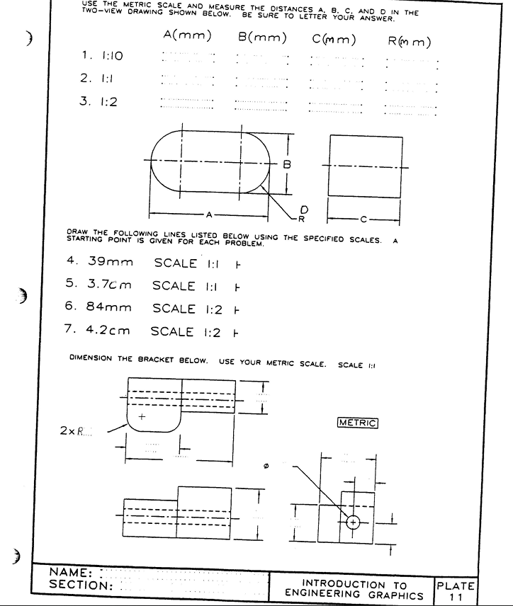 Use the metric scale and measure the distance A, B, | Chegg.com
