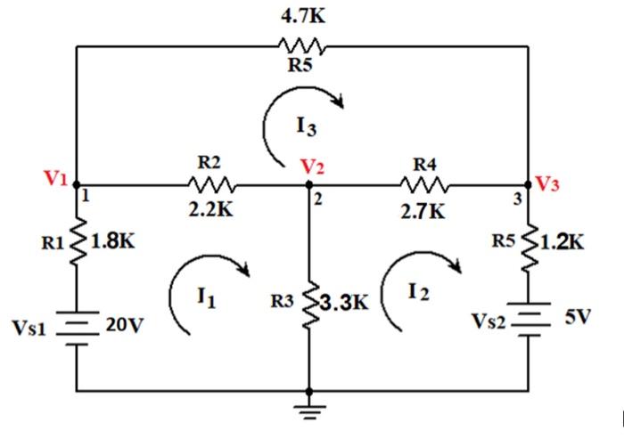 Solved 4.7K R5 13 R2 V2 R4 Vi 2 V3 3 2 2.2K 2.7K Ri>1.8K R5 | Chegg.com