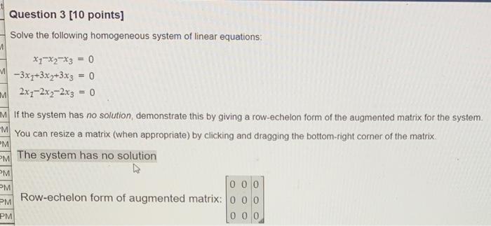 Solved Question 3 [10 points] Solve the following | Chegg.com