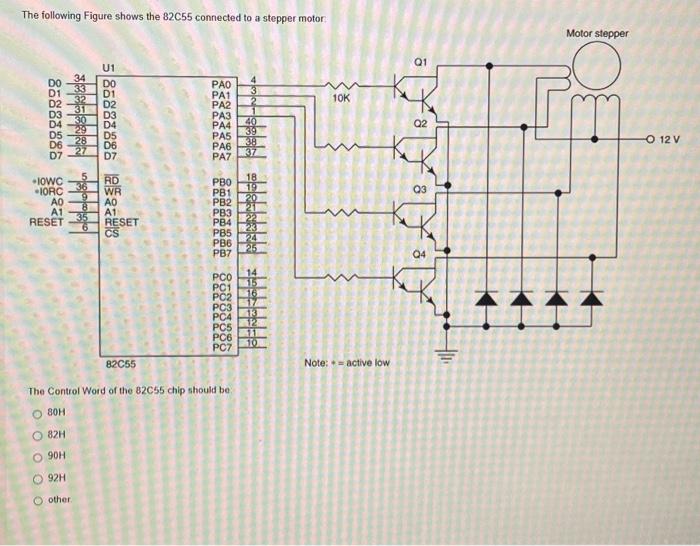 Solved The following Figure shows the 82 C55 connected to a | Chegg.com