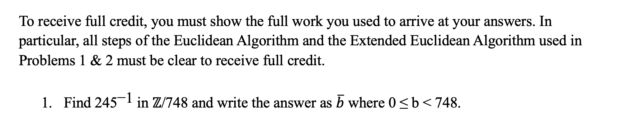 Solved To receive full credit, you must show the full work | Chegg.com