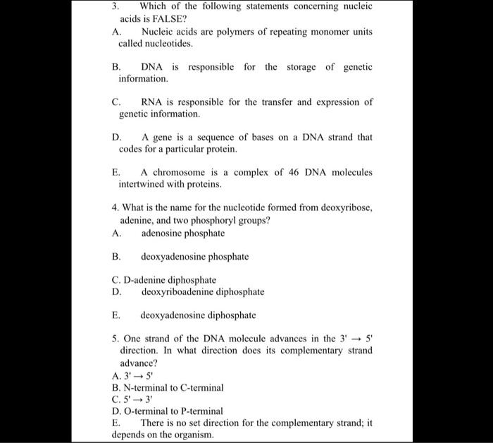 Solved 3. Which of the following statements concerning