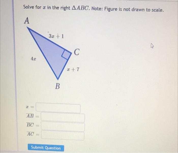 Solved The problem below refers to right triangle ABC with C | Chegg.com
