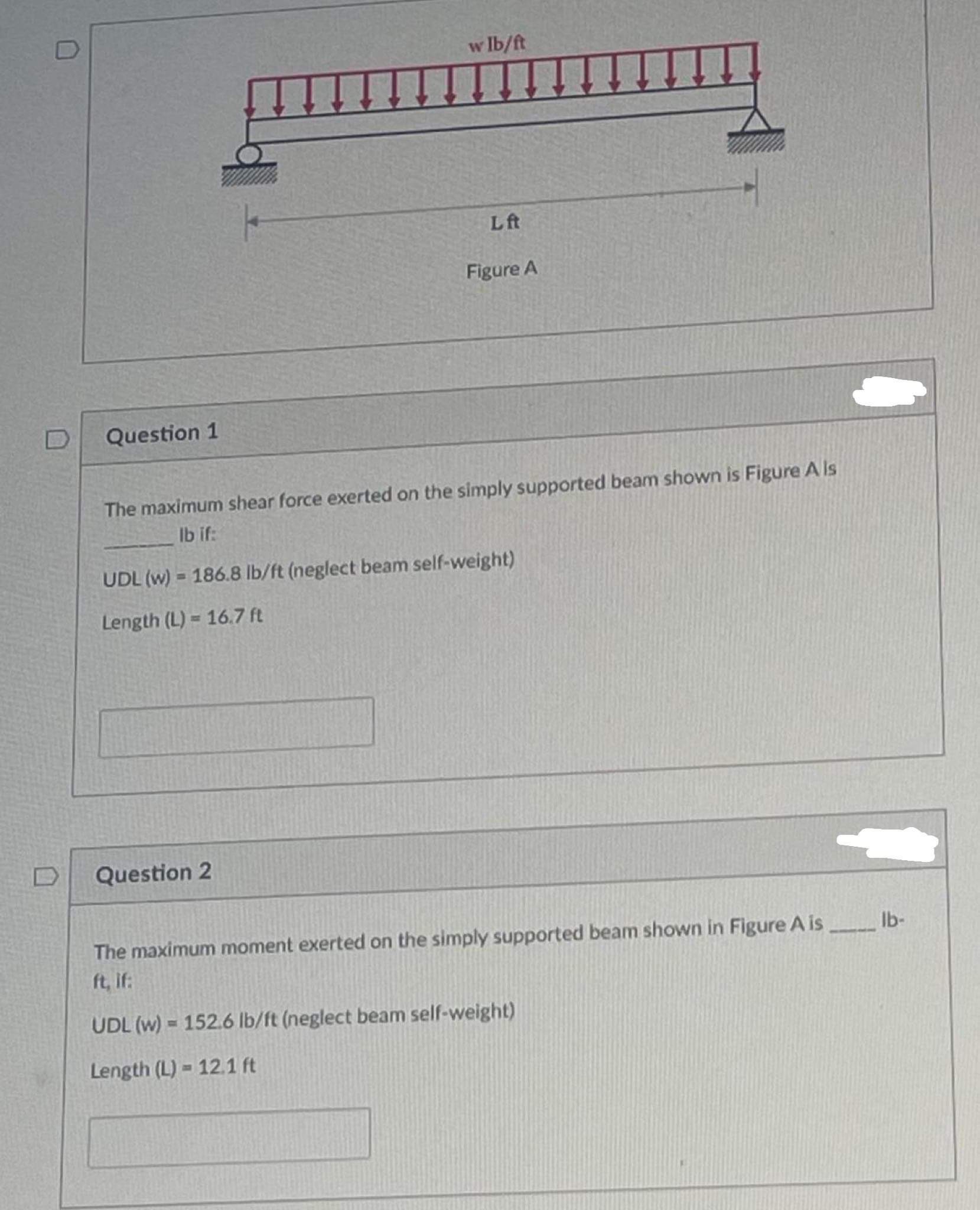 Solved Question 1The Maximum Shear Force Exerted On The | Chegg.com