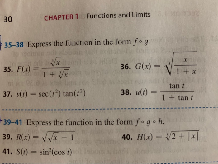 Solved 30 Chapter 1 Functions And Limits 35 38 Express Th Chegg Com