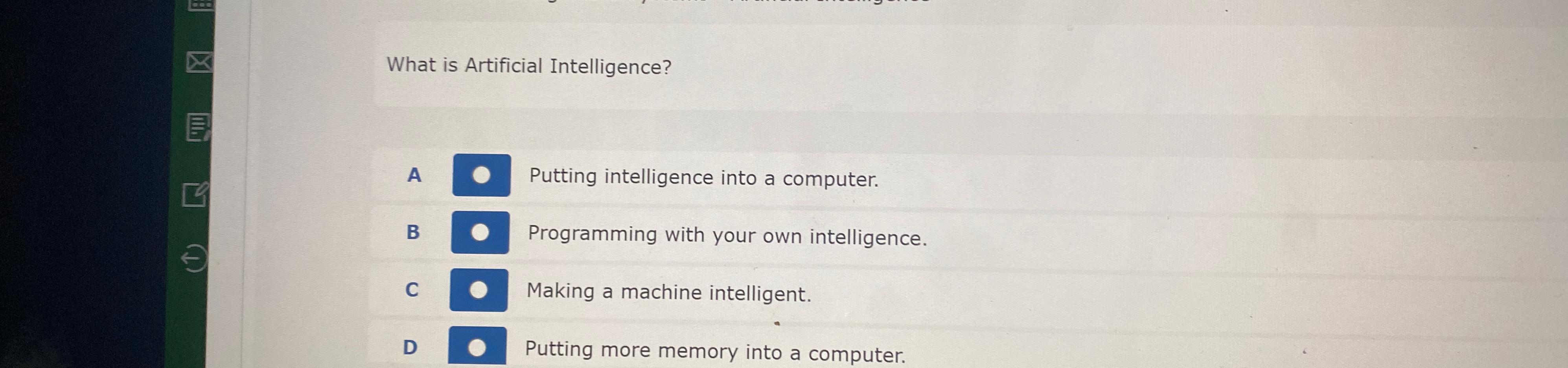 Solved What Is Artificial Intelligence?A Putting | Chegg.com