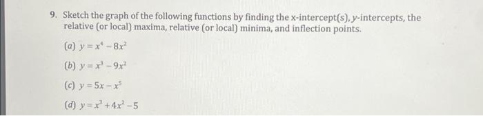 Solved 9. Sketch the graph of the following functions by | Chegg.com
