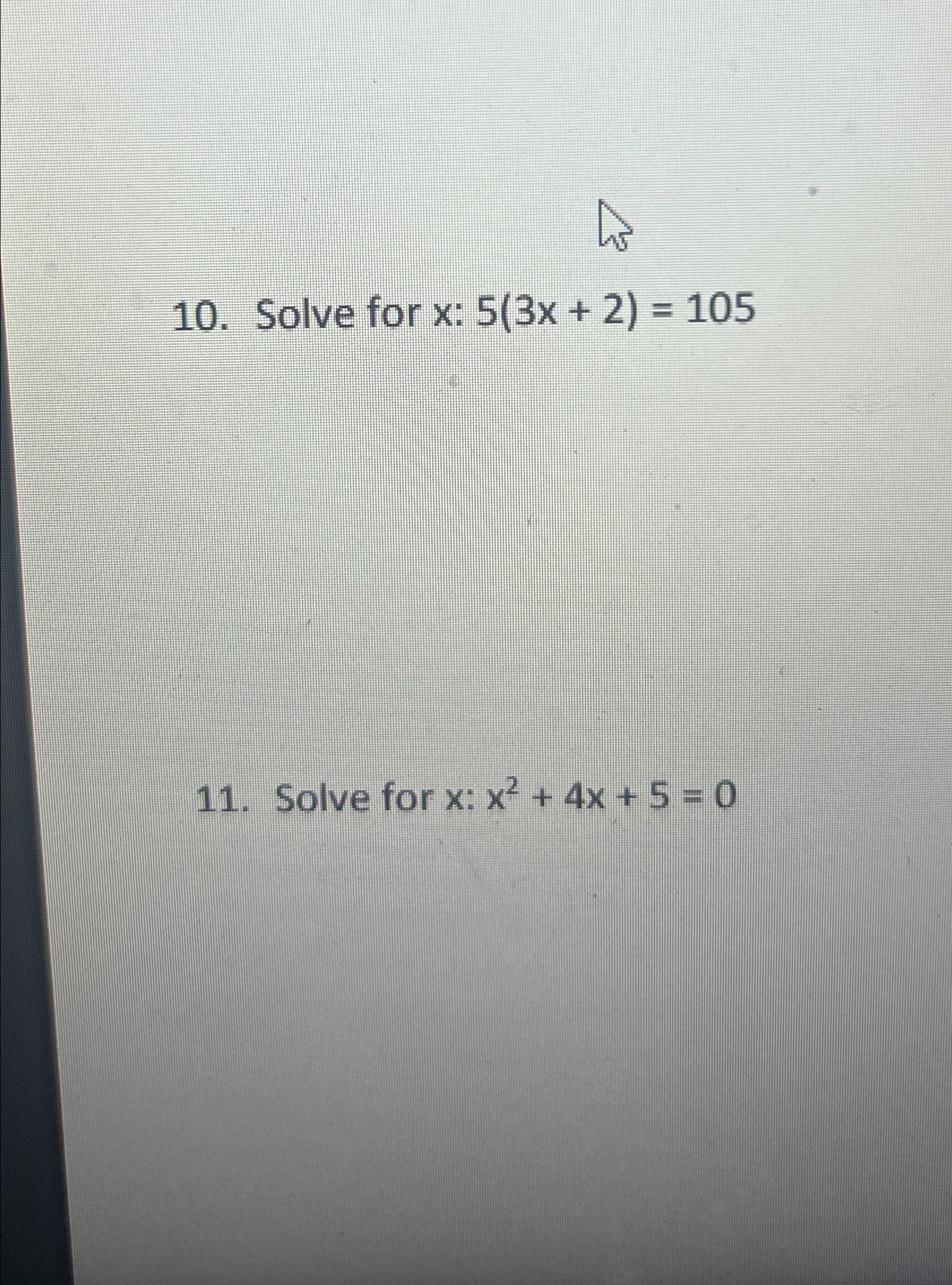 solved-solve-for-x-5-3x-2-105solve-for-x-x2-4x-5-0-chegg