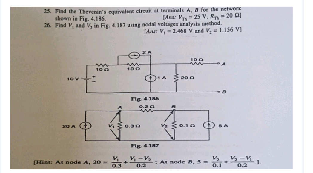 Solved Find the Thevenin's equivalent circuit at terminals | Chegg.com
