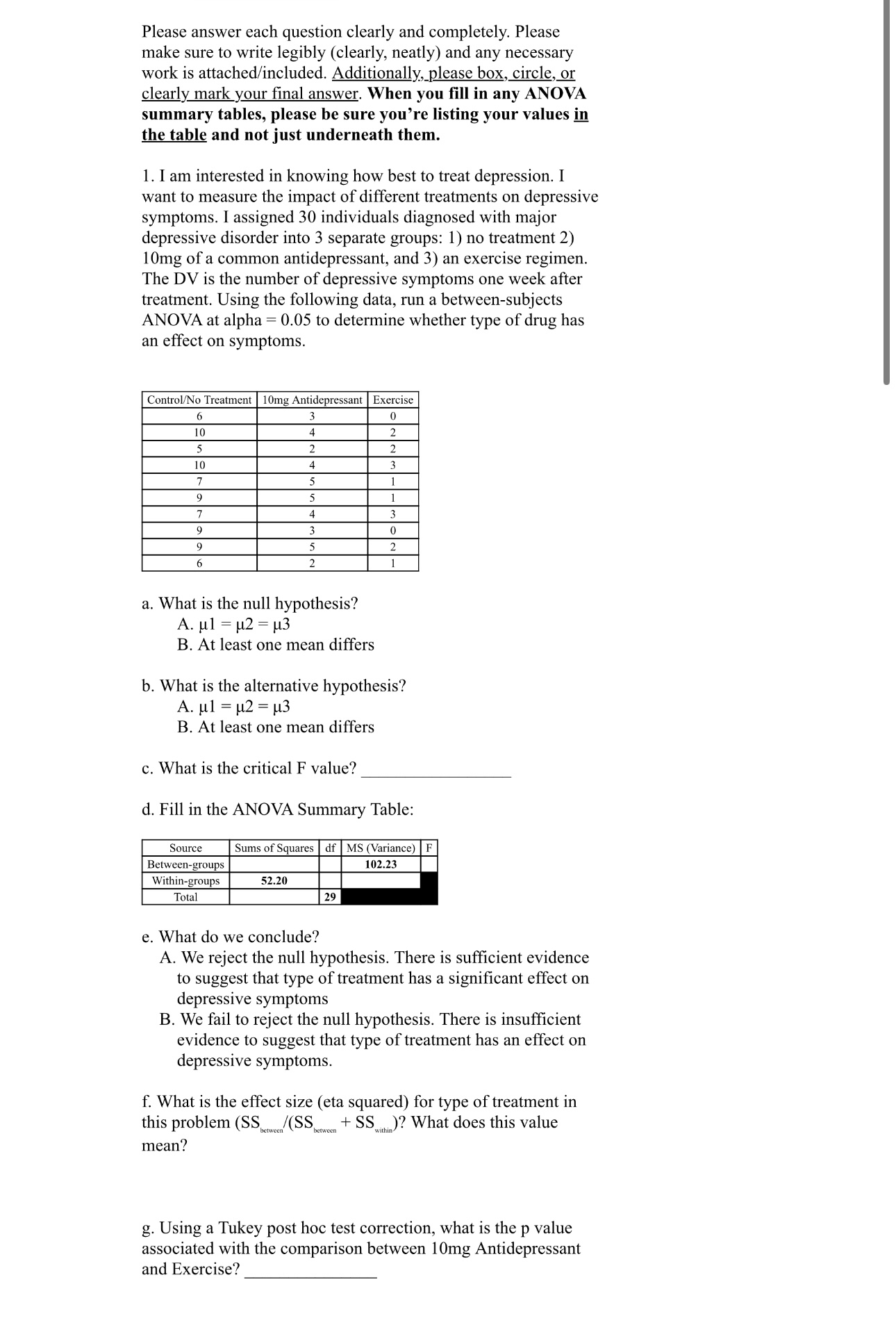 Solved Please answer each question clearly and completely. | Chegg.com