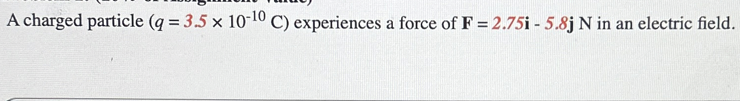 Solved A charged particle )=(3.5×10-10C ﻿experiences a force | Chegg.com