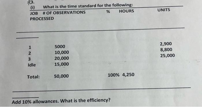 Solved *3. (0) What is the time standard for the following: | Chegg.com