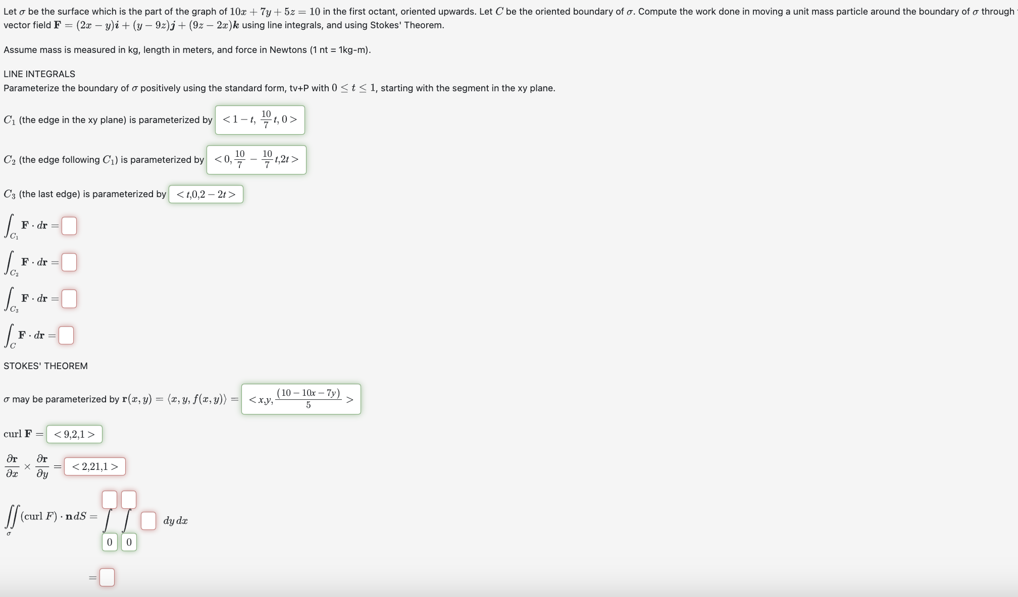 Solved Vector Field F 2x Y I Y 9z J 9z 2x K ﻿using Line