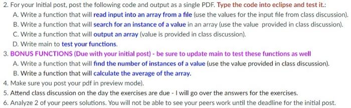 Solved Exercises o Write a function to read input into an | Chegg.com
