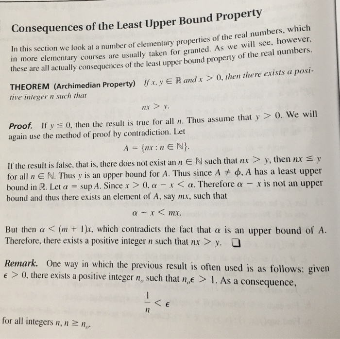 Solved Consequences of the Least Upper Bound Property In