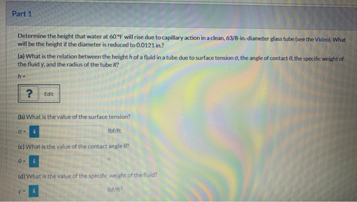 Solved Part 1 Determine the height that water at 60°F will | Chegg.com