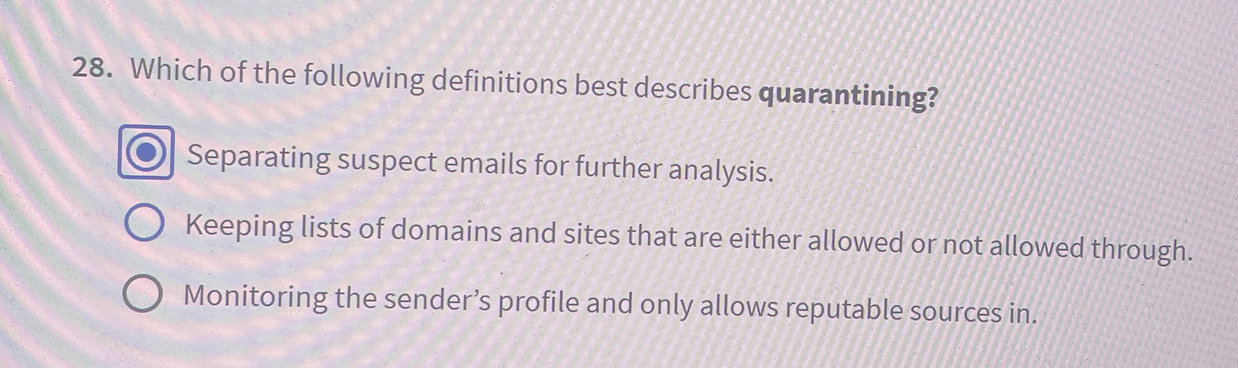 Solved Which of the following definitions best describes | Chegg.com