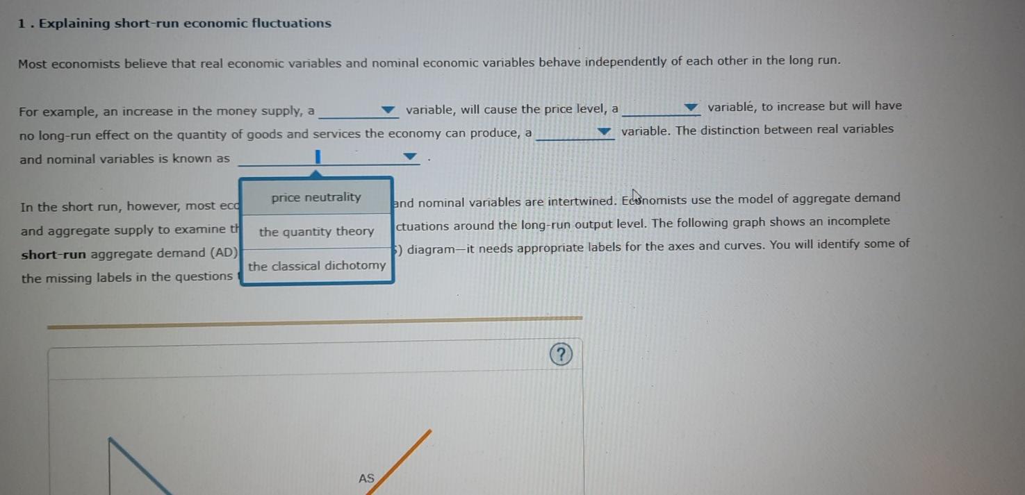 Solved 1. Explaining shortrun economic fluctuations Most