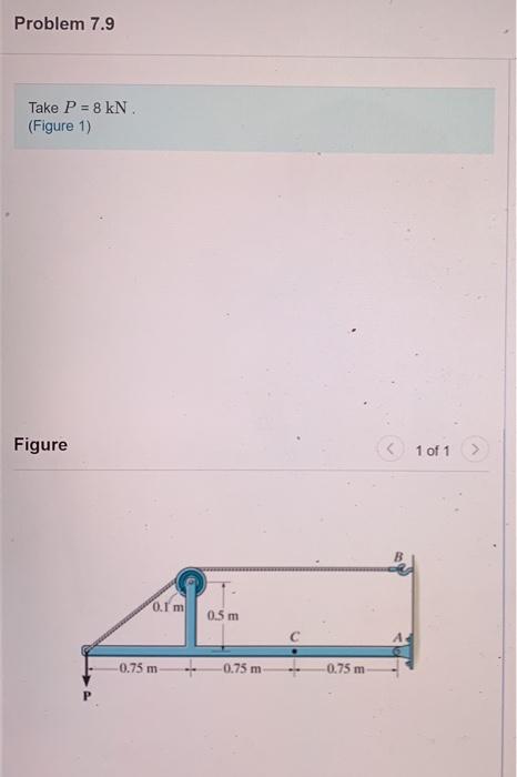 Solved Problem 7.9 Take P = 8 kN (Figure 1) Figure 1 of 1 | Chegg.com