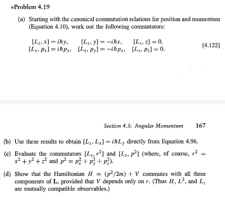 Solved *Problem 4.19(a) ﻿Starting With The Canonical | Chegg.com