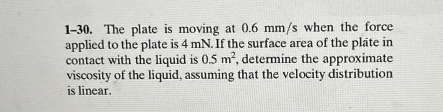 Solved 1-30. The plate is moving at 0.6m(m)/(s) when the | Chegg.com