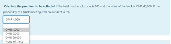 Solved Calculate the premium to be collected if the total | Chegg.com